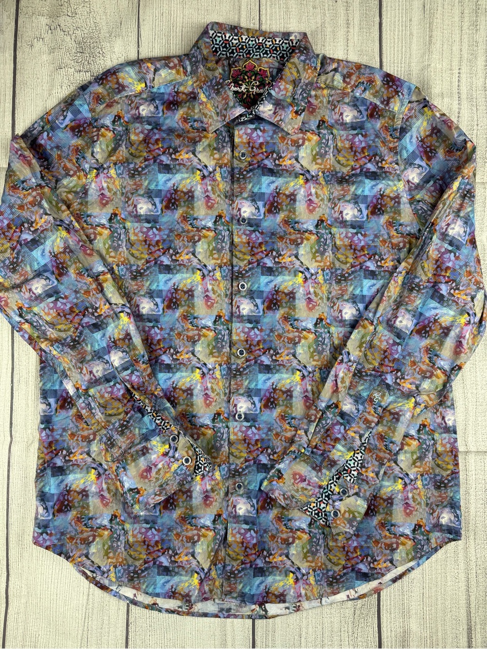 EUC! Robert Graham Spring Majestic Classic Fit Flip Cuff Button Shirt Sz XL